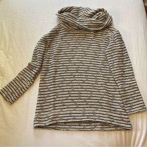 Merona White and Black Cowl Neck Sweater Women's M